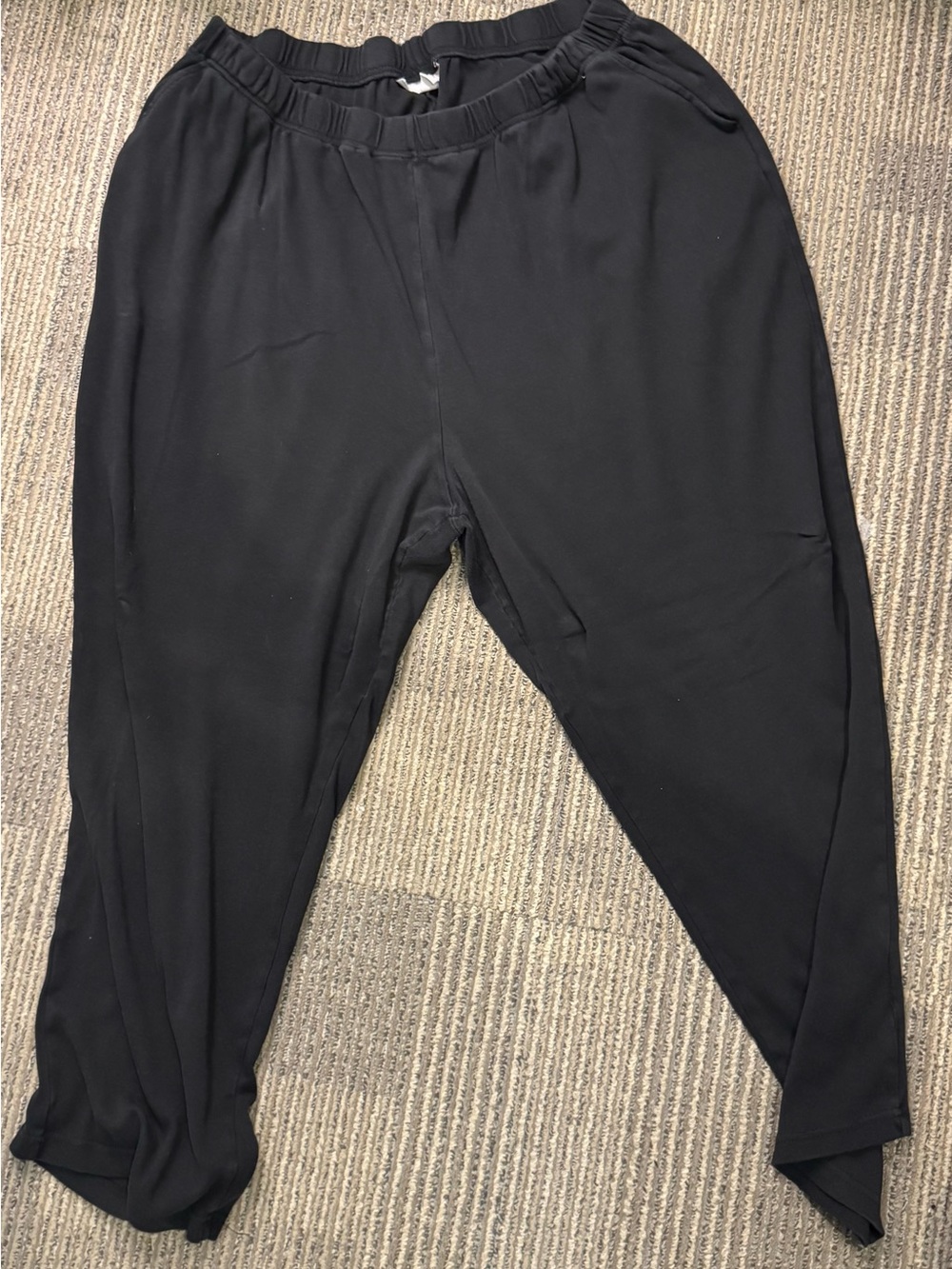 Woman Within Black Elastic-Waist Tapered pants